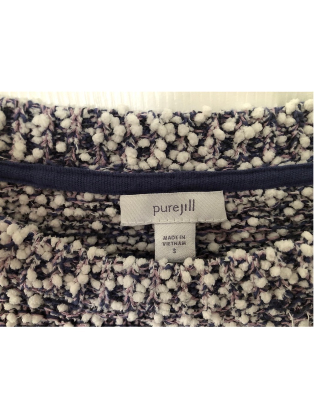 Cozy J. Jill Small Pebbled Mixed Yarn Pullover Purple Lilac Chunky Knit Size - Picture 2 of 8